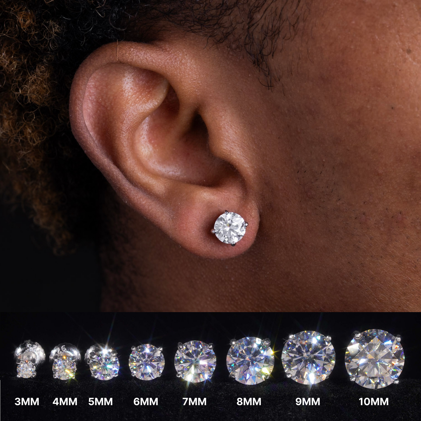 Classic Stud Earrings VVS1 Moissanite GRA Certified