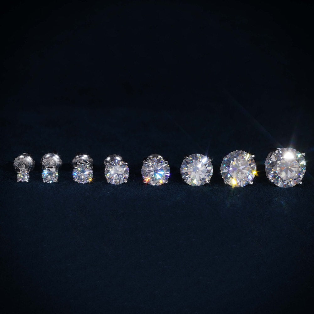 Classic Stud Earrings VVS1 Moissanite GRA Certified