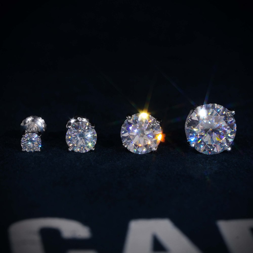 Classic Stud Earrings VVS1 Moissanite GRA Certified