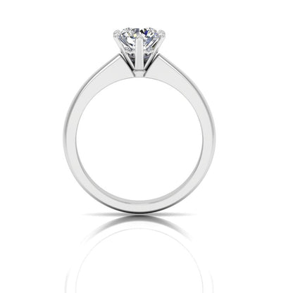 Brilliant Cut Solitaire Engagement Ring .5 Carats VVS1 Moissanite GRA Certified