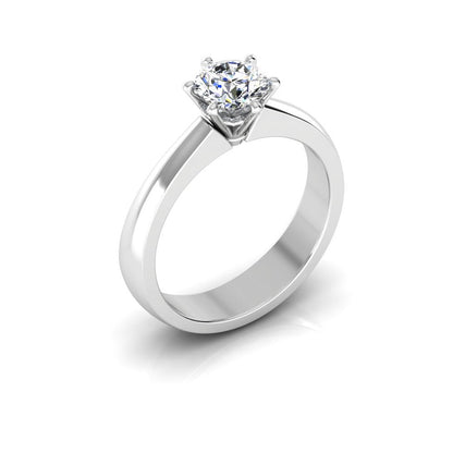 Brilliant Cut Solitaire Engagement Ring .5 Carats VVS1 Moissanite GRA Certified