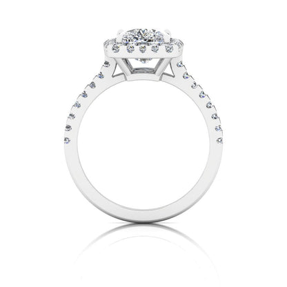Rectangular Halo Engagement Ring VVS1 Moissanite GRA Certified