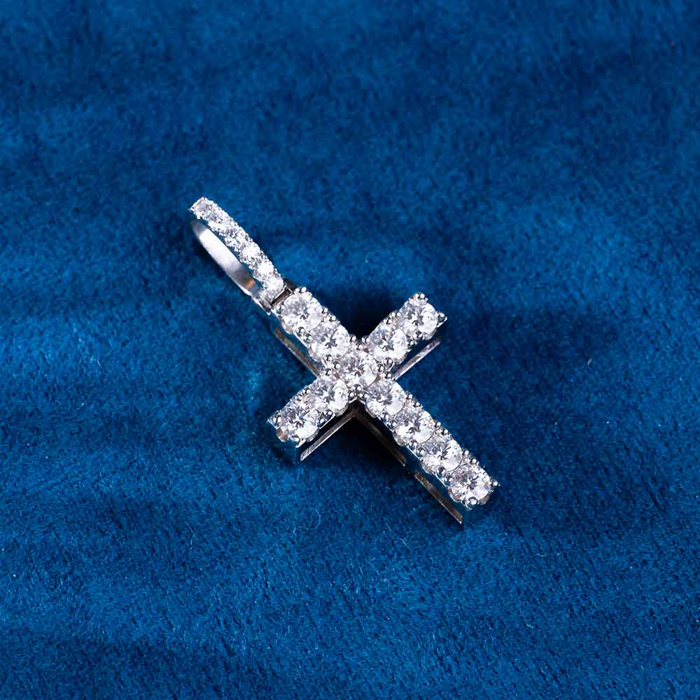 Micro Cross Pendant VVS1 Moissanite GRA Certified
