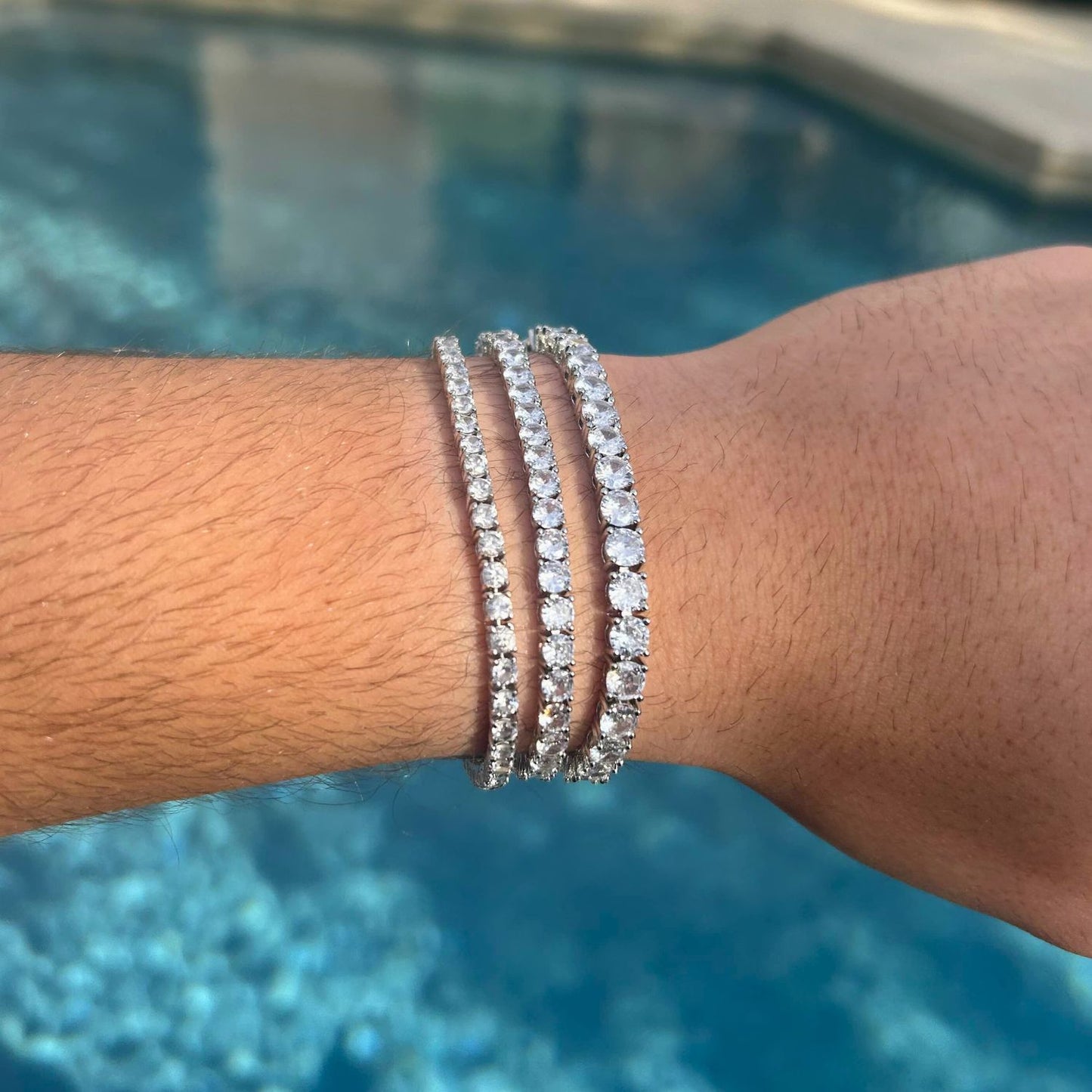 Moissanite Tennis Bracelet - Width 2mm–5mm - 925 Silver or 14K Gold Plated Over 925 Silver