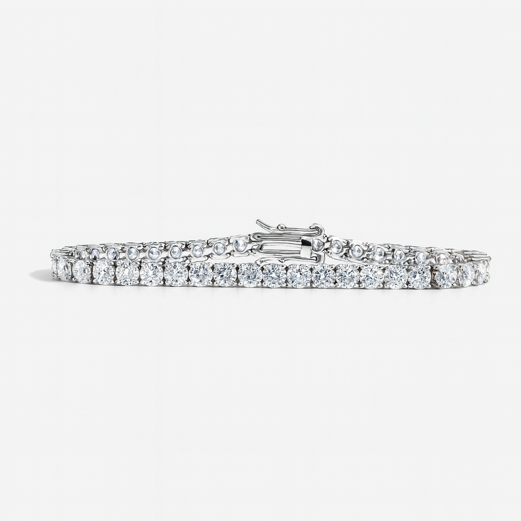 Moissanite Tennis Bracelet - Width 2mm–5mm - 925 Silver or 14K Gold Plated Over 925 Silver