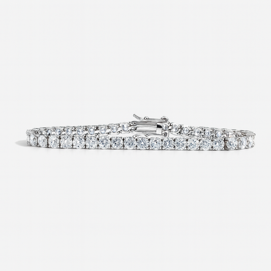 Moissanite Tennis Bracelet - Width 2mm–5mm - 925 Silver or 14K Gold Plated Over 925 Silver