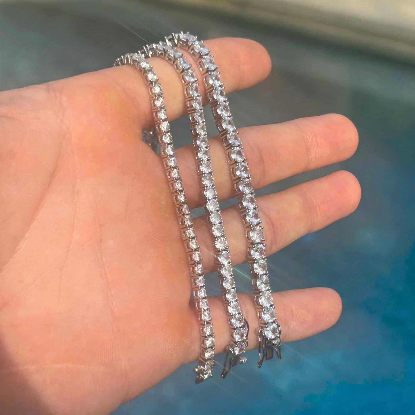 Moissanite Tennis Bracelet - Width 2mm–5mm - 925 Silver or 14K Gold Plated Over 925 Silver