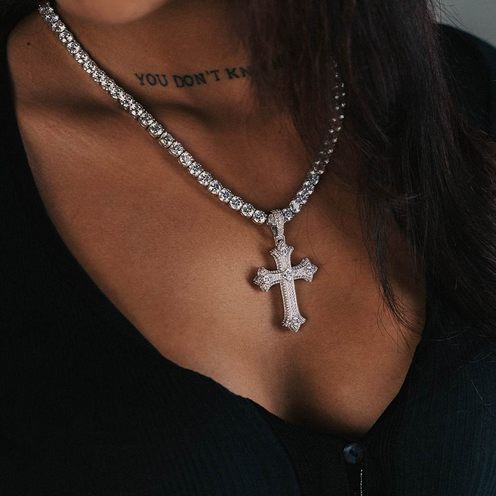 Cross Pendant VVS1 Moissanite GRA Certified